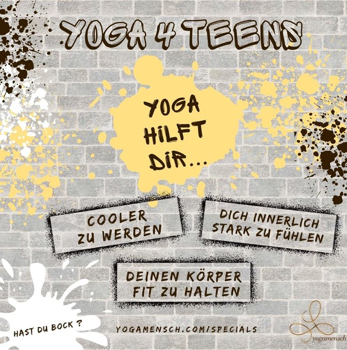 Yoga Teens Mädchen Jungs Konzentration Pubertät Kopf frei Ruhe Entspannung Cool innerlich stark körper fit hilfe freunde mannheim ladenburg yoga 